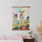 Glückliche Kuh Holz Wandteppich Mit Holzrahmen (Schlafzimmer)