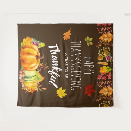 Glückliche Kürbis zum Erntedankfest Wandteppich (Vorderseite (Horizontal))