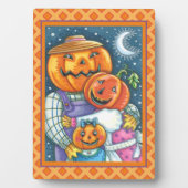 GLÜCKLICHE KÜRBISLATERNE FAMILIE, FARBBLOS UND NIE FOTOPLATTE (Vorderseite)