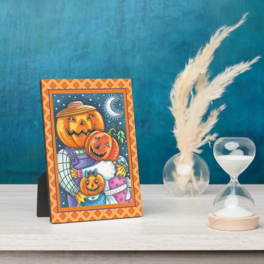 GLÜCKLICHE KÜRBISLATERNE FAMILIE, FARBBLOS UND NIE FOTOPLATTE (Seite)