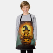 Glückliche Kürbismonster niedliches Halloween Schürze (Getragen)