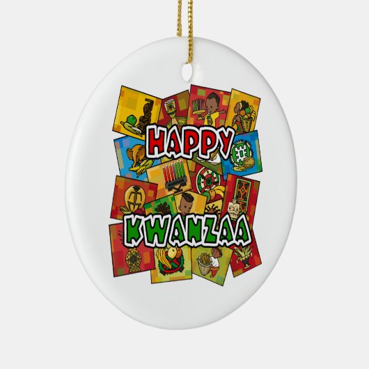 Glückliche Kwanzaa-Collage Keramik Ornament (Rechts)