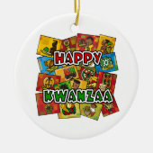 Glückliche Kwanzaa-Collage Keramik Ornament (Vorne)
