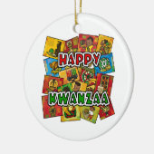 Glückliche Kwanzaa-Collage Keramik Ornament (Links)