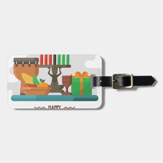 glückliche kwanzaa Geschenke Gepäckanhänger (Vorderseite horizontal)