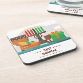 glückliche kwanzaa Geschenke Untersetzer (Linke Seite)