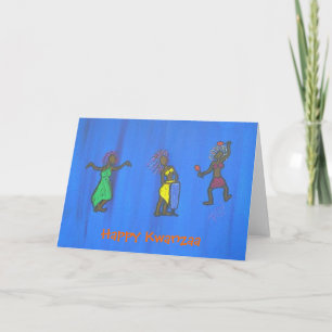 Glückliche Kwanzaa-Karte - Frauen-Musik-Tanz Feiertagskarte