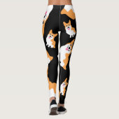 Glückliche lächelnde Corgis-niedliche Leggings (Rückseite)
