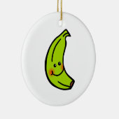 Glückliche lächelnde grüne Banane Keramik Ornament (Rechts)