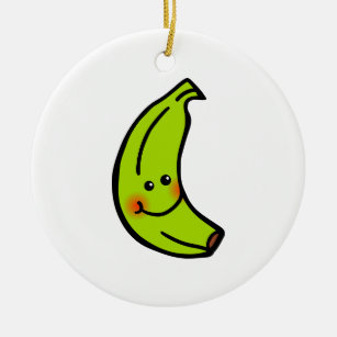 Glückliche lächelnde grüne Banane Keramik Ornament