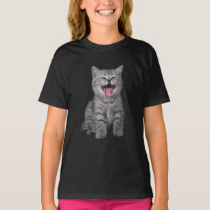 Glückliche lachende Kätzchen-Katze T-Shirt