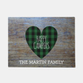 Glückliche Lagerbewohner der rustikaler Fußmatte (Vorderseite)