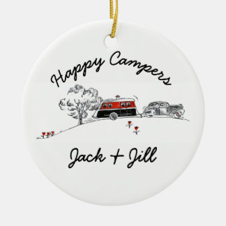 Glückliche Lagerbewohner personalisiertes | Keramikornament