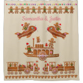 Glückliche Lebkuchen Duschvorhang (Vorderseite)