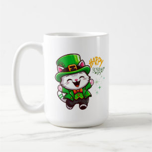 Glückliche Leprechaun-Katze Kaffeetasse