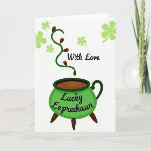 Glückliche Leprechaun-Liebe für Partnerkarte Karte