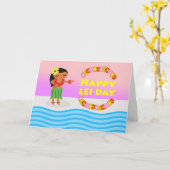 Glückliche Leu Tag, Hawaiianer Maifeiertag, Hula Karte (Gelbe Blume)