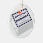 Glückliche Leute essen Frischkäse Keramikornament (Rechts)