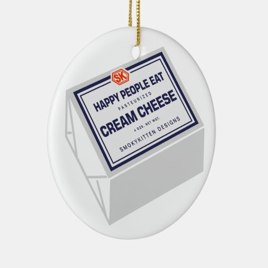 Glückliche Leute essen Frischkäse Keramikornament (Rechts)