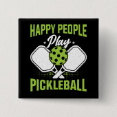 Glückliche Leute spielen Pickleball Button (Vorderseite)