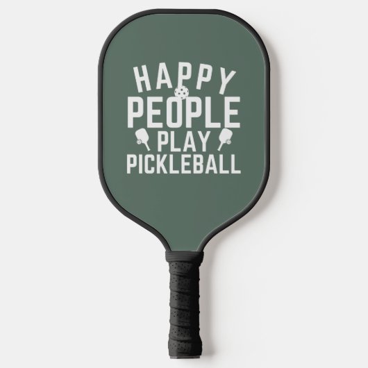 Glückliche Leute spielen Pickleball Schläger (Vorderseite)