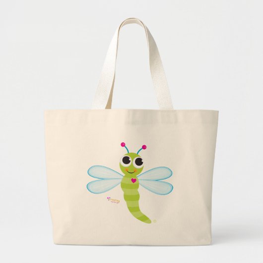 Glückliche Libellen-Strand-Tasche Jumbo Stoffbeutel (Vorne)