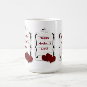 Glückliche Liebe-Anmerkungen und Herzen der Mutte Kaffeetasse