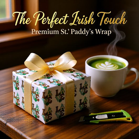 Glückliche Liebe Gnome St. Patrick's Day Seidenpapier