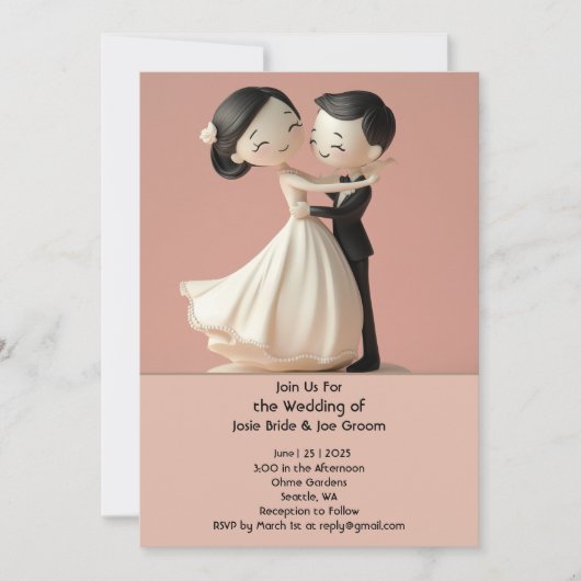 Glückliche Liebe Hochzeit Einladung (Vorderseite)