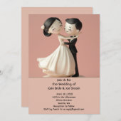 Glückliche Liebe Hochzeit Einladung (Vorne/Hinten)