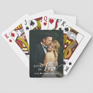 Glückliche Liebe Hochzeitsgunst modern personalisi Spielkarten