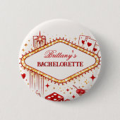 Glückliche Liebe Las Vegas Junggesellinnenabschied Button (Vorderseite)
