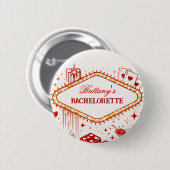 Glückliche Liebe Las Vegas Junggesellinnenabschied Button (Vorne & Hinten)