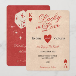 Glückliche Liebe Pokerkarte Hochzeit Einladung