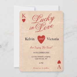 Glückliche Liebe Pokerkarte Hochzeit Einladung