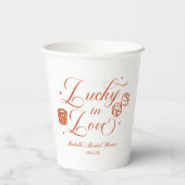 Glückliche Liebe Spielkarten Casino Junggesellinne Pappbecher (Rückseite)