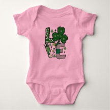 Glückliche LIEBE St. Patrick's Day Baby Bodysuit