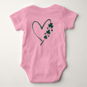 Glückliche LIEBE St. Patrick's Day Baby Bodysuit Baby Strampler (Rückseite)