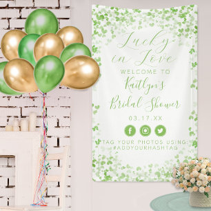 Glückliche Liebe St. Patrick's Day Brautparty Banner