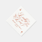 Glückliche Liebe Vintage Cupid Brautparty Serviette (Ecke)