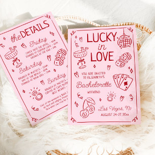 Glückliche Liebe Whimsical Handgezeichnete Jungges Einladung