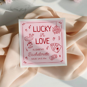 Glückliche Liebe Whimsical Handgezeichnete Jungges Serviette