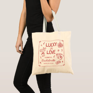 Glückliche Liebe Whimsical Handgezeichnete Jungges Tragetasche