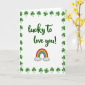Glückliche Liebe zu Dir Grüne Script Karte (Gelbe Blume)