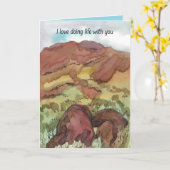 Glückliche Liebe zum Jubiläum, die ihr Leben mit e Karte (Gelbe Blume)