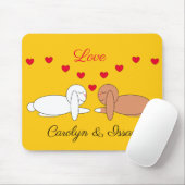 Glückliche, liebende Kaninchen: Gelb Mousepad (Mit Mouse)