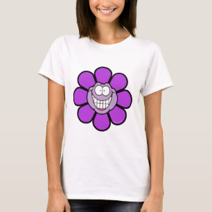 Glückliche lila Blume T-Shirt
