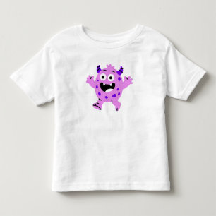 Glückliche lila Monster Kinder Kleinkind T-shirt