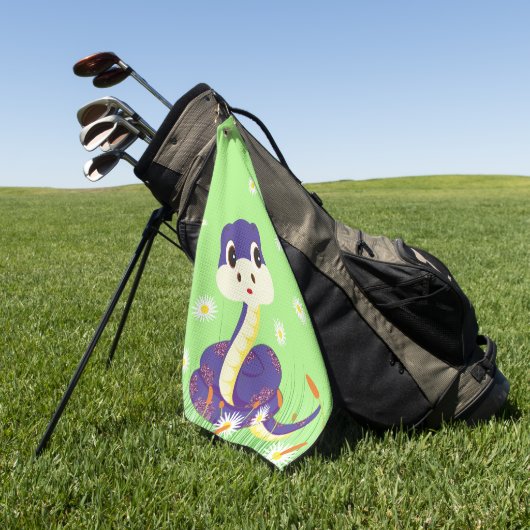 Glückliche lila Schlange Golfhandtuch (Gras)