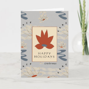 Glückliche Lotus-Friedenskarte Karte